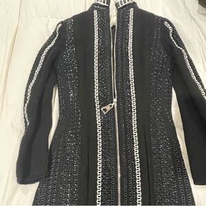Louis Vuitton stunning Black and White Chain Detail dress with zipper in back